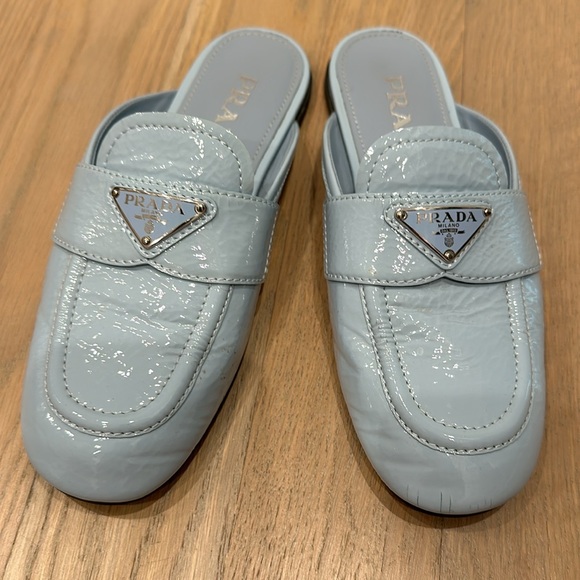 Prada patent baby blue mules slides 7 - Picture 4 of 5
